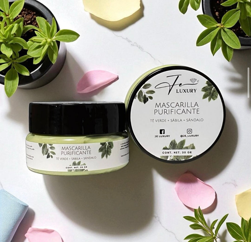 Mascarilla Facial de Té Verde y Sándalo